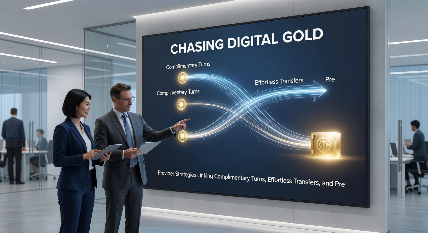 Dynamic infographic illustrating provider flows: free spins funneling into instant deposits and VIP tier climbs amid mobile slots and live dealer interfaces